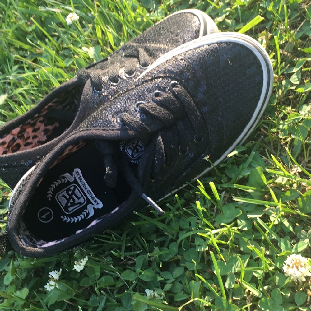 Black sequin sneakers